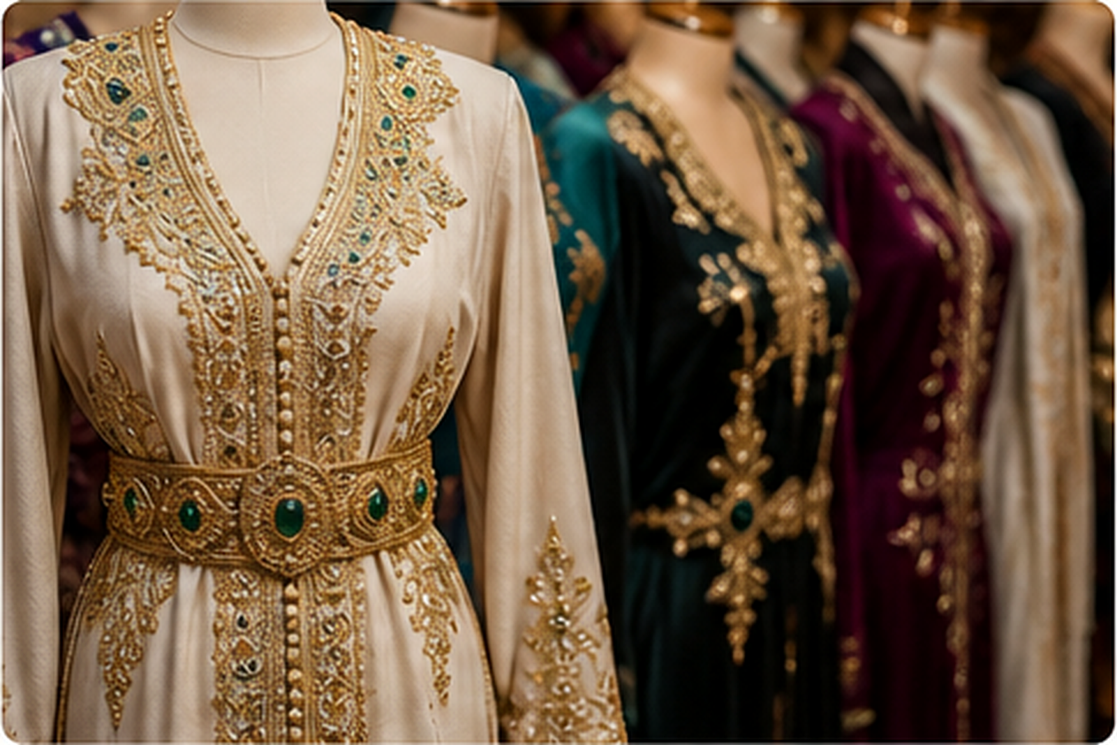 Caftan marocain et broderies